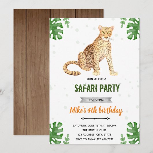 Luipaard jubileum uitnodiging (Voorkant / Achterkant)