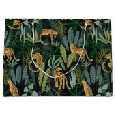 Luipaard Jungle Bos Illustratie Naadloos  Groot Cadeauzakje (Voorkant)