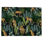 Luipaard Jungle Bos Illustratie Naadloos  Groot Cadeauzakje (Achterkant)