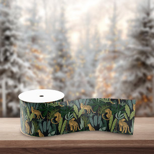 Luipaard Jungle Bos Illustratie Naadloos Grosgrain Lint