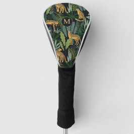 Luipaard Jungle Bos Illustratie Naadloos Patroon Golfheadcover