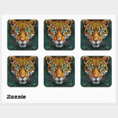 Luipaard jungle esthetische decor safari dier vierkante sticker (Vel)