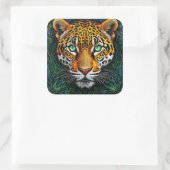 Luipaard jungle esthetische decor safari dier vierkante sticker (Tas)