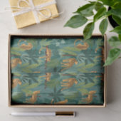 Luipaard Jungle Patroon Groene Achtergrond Tissuepapier (Geschenk)