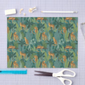 Luipaard Jungle Patroon Groene Achtergrond Tissuepapier (Craft)