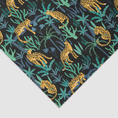 Luipaard Junglepatroon Zwarte Achtergrond Tissuepapier (Detail)