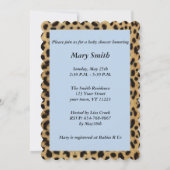 Luipaard Kant Hart Baby Shower Uitnodiging (Achterkant)