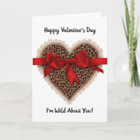 Luipaard Kant Rode Lint Valentijnsdag Hart 