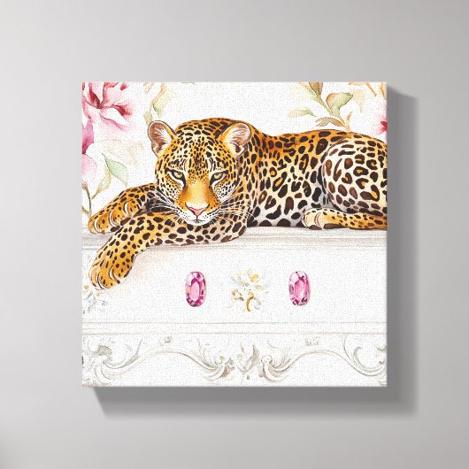 Luipaard kat canvas afdruk (Voorkant)
