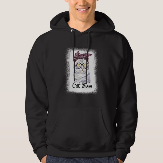 Luipaard Kat Mam Gebleekte Kat Moederdag Hoodie (Voorkant)