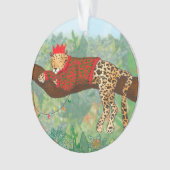 Luipaard Kerst acryl ornament (voorkant)