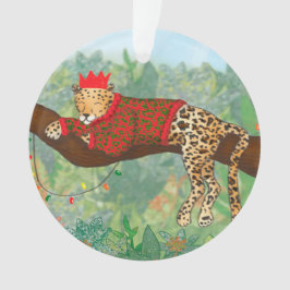 Luipaard Kerst acryl ornament