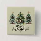 Luipaard Kerstboom Coquette Strik Kerstmis Vierkante Button 5,1 Cm (Voorkant)