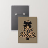 Luipaard Kerstboom Preppy Coquette Kerstmis Winter Button (Voorkant / Achterkant)