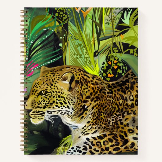 Luipaard kijkt tropische jungle notitieboek (Voorkant)