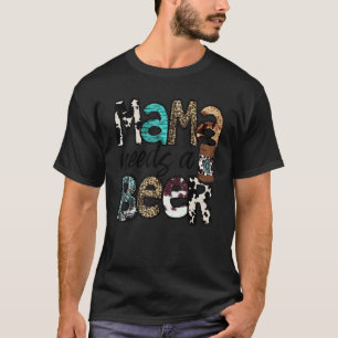 Luipaard Koeienhuid Mama Heeft Een Bier Western Dr T-shirt