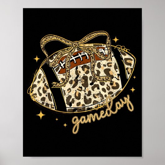 Luipaard kokette boog spel dag voetbal moeder team poster (Voorkant)