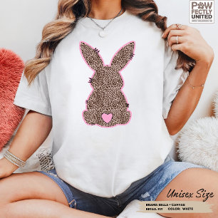 Luipaard Konijn Aanpasbare Kleuren Doodle Roze Tri-Blend Shirt