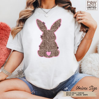 Luipaard Konijn Aanpasbare Kleuren Doodle Roze Tri-Blend Shirt