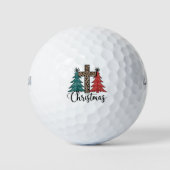 Luipaard Kruis Kerstbomen Christelijk Golfballen (Voorkant)