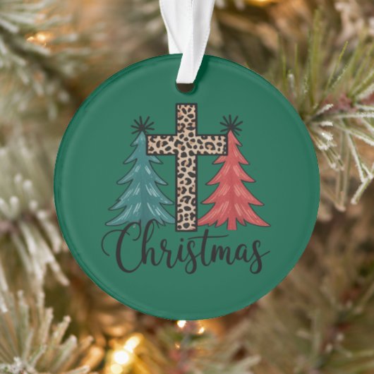 Luipaard Kruis Kerstbomen Christelijk  Ornament (Boom)