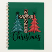Luipaard Kruis Kerstbomen Christelijk Planner (Voorkant)