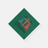 Luipaard Kruis Kerstbomen Christelijk Servet (Hoek)