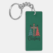 Luipaard Kruis Kerstbomen Christelijk  Sleutelhanger (Voorkant Links)
