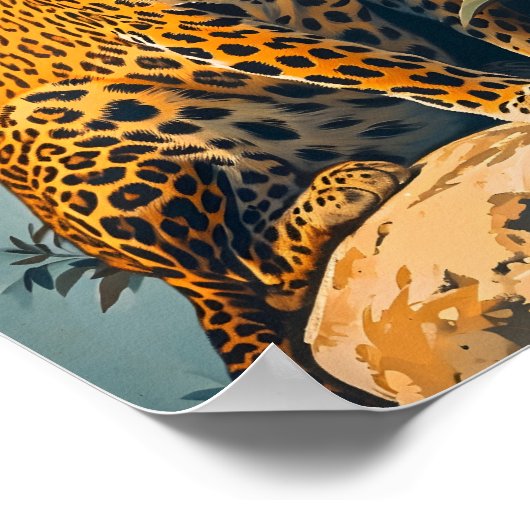  luipaard kunst poster (Hoek)