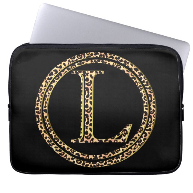 luipaard L Laptop Sleeve (Voorkant)