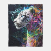 Luipaard levendige wervelwind van kleur blauw groe fleece deken (Voorkant)