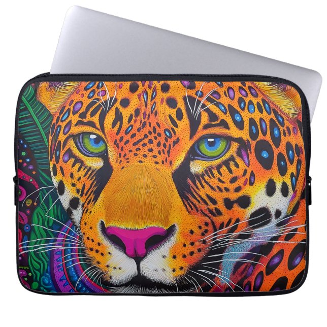 Luipaard Lichtend  Laptop Sleeve (Voorkant)