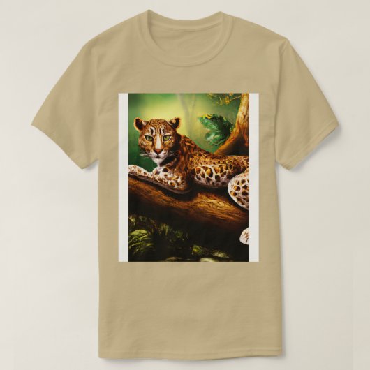Luipaard ligt aan boom 1 t-shirt (Design voorkant)