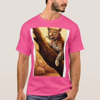 Luipaard ligt aan boom 2 t-shirt