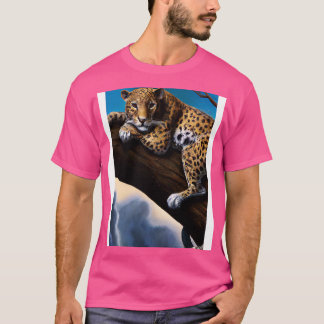 Luipaard ligt op Tree T-shirt