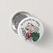 Luipaard, luipaard, floraal, botanisch ronde button 3,2 cm (Voorkant /achterkant)