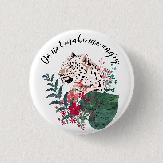 Luipaard, luipaard, floraal, botanisch ronde button 3,2 cm (Voorkant)