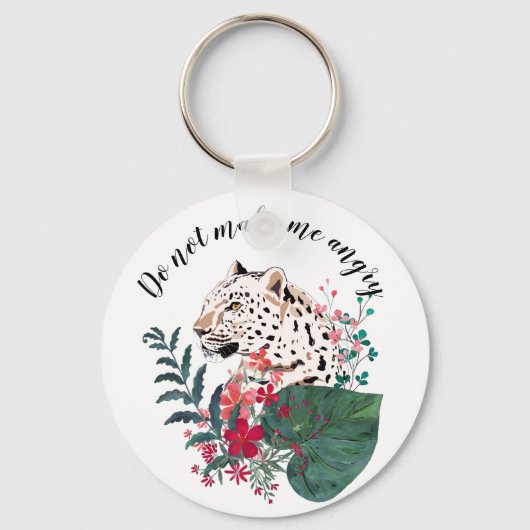Luipaard, luipaard, floraal, botanisch, sleutelhanger (Voorkant)