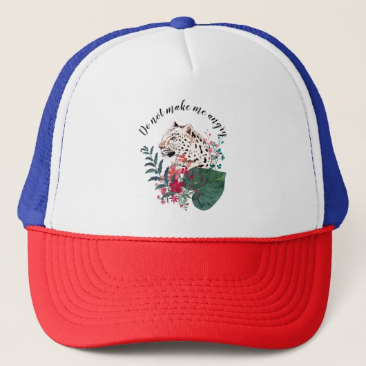 Luipaard, luipaard, floraal, botanisch trucker pet (Voorkant)
