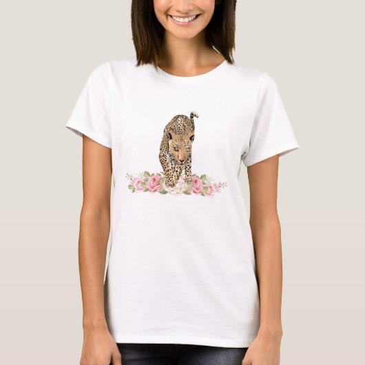 Luipaard, luipaard Roos, luipaard T-shirt (Voorkant)