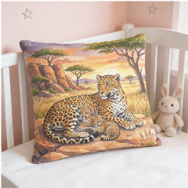 Luipaard mama en welpen safari dieren  kussen