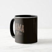 Luipaard Mama Varsity Moederschap Statement Kunst Mok (Voorkant links)