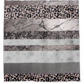 Luipaard Marmer Glitter Strepen Glam 1 Douchegordijn (Voorkant)