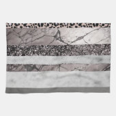 Luipaard Marmer Glitter Strepen Glam 1 Theedoek (Horizontaal)