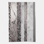 Luipaard Marmer Glitter Strepen Glam 1 Theedoek (Verticaal)