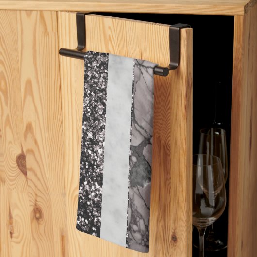 Luipaard Marmer Glitter Strepen Glam 1 Theedoek (Derde Gevouwen)