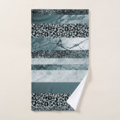 Luipaard Marmer Glitter Strepen Glam 2 Bad Handdoek (Handdoek)