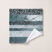 Luipaard Marmer Glitter Strepen Glam 2 Bad Handdoek (Wasdoekje)
