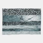 Luipaard Marmer Glitter Strepen Glam 2 Theedoek (Horizontaal)