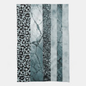 Luipaard Marmer Glitter Strepen Glam 2 Theedoek (Verticaal)